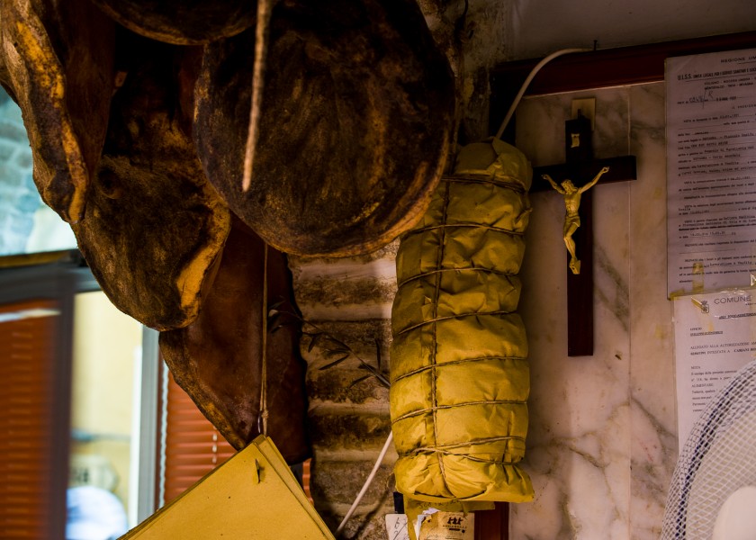 Sausages and crucifix