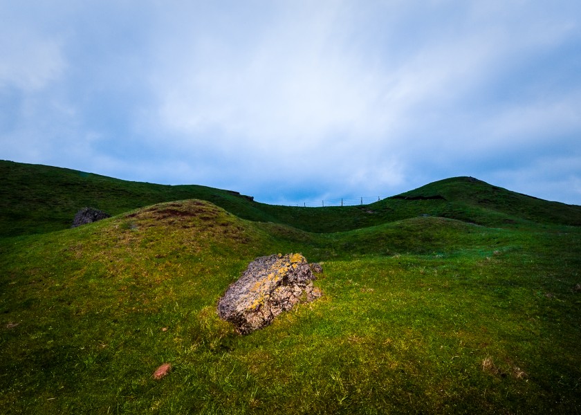 Landscape on the Oberland with bunker ruins