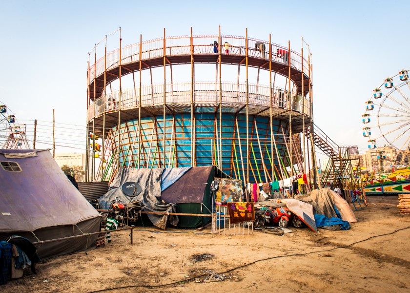 Living space behind the drum